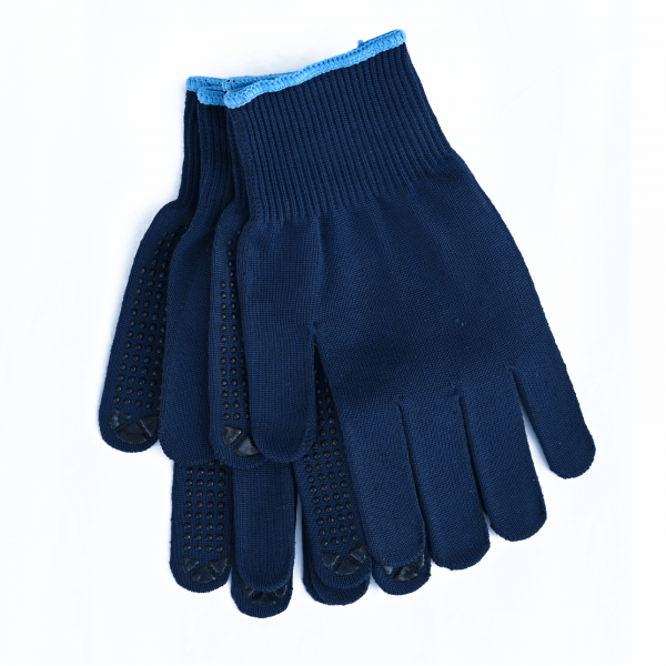 Fine knit work gloves protective gloves with knobs EN 420 CAT II, 2 pairs